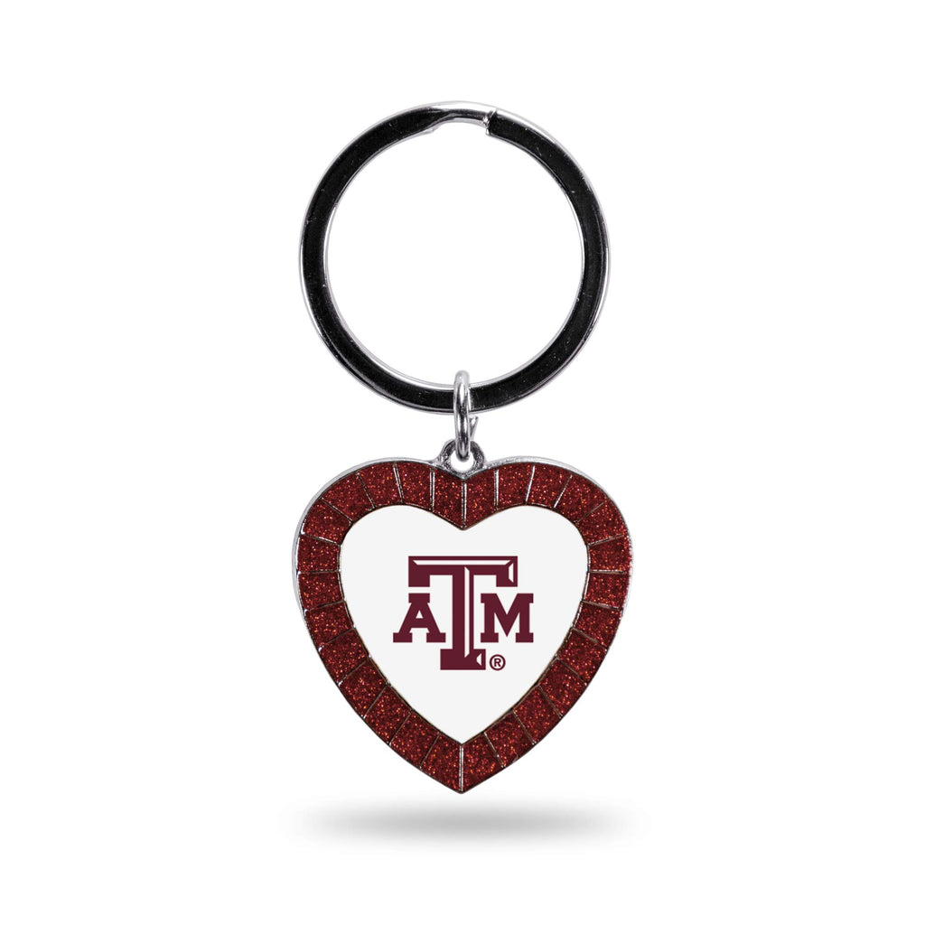 Rico Industries Ncaa Texas A&M Aggies Ncaa Rhinestone Heart Colored Keychain, Maroon, 3-Inches In Length