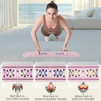 Foldable Pilates Reformer Board for at Home Workout, Pilates Board with Resistance Bands & Timer, Multifunctional Home Pilates E