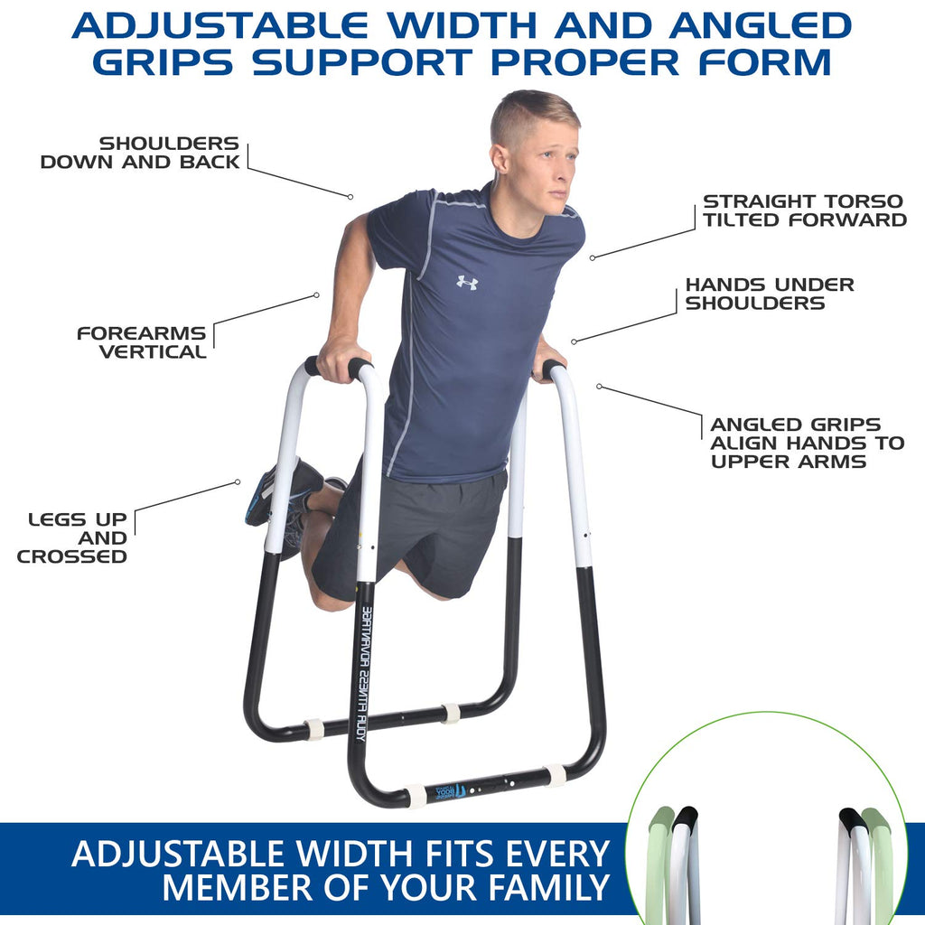 Ultimate Body Press Dip Bar Fitness Station - Adjustable Folding Dip Stand,White/Black