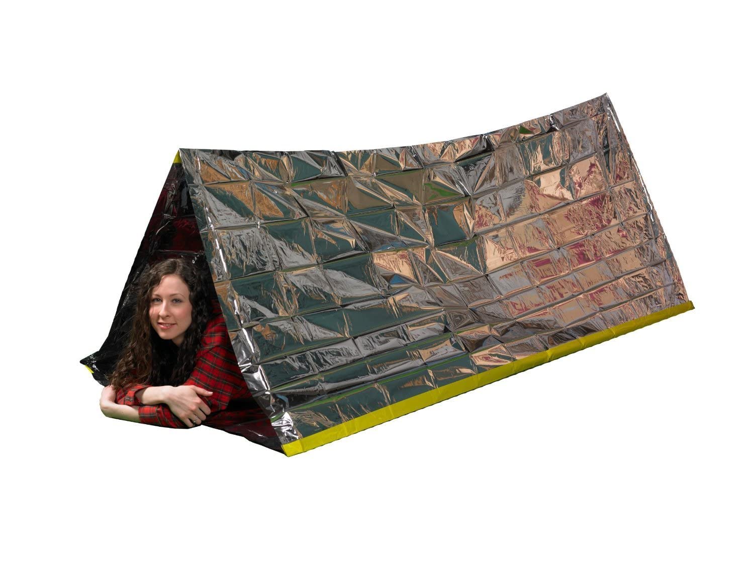 Emergency Thermal Tent- Reflective Mylar Survival Shelter- Xl Size Waterproof Tube Tent Retains Heat And Fits 2 Adults In All We