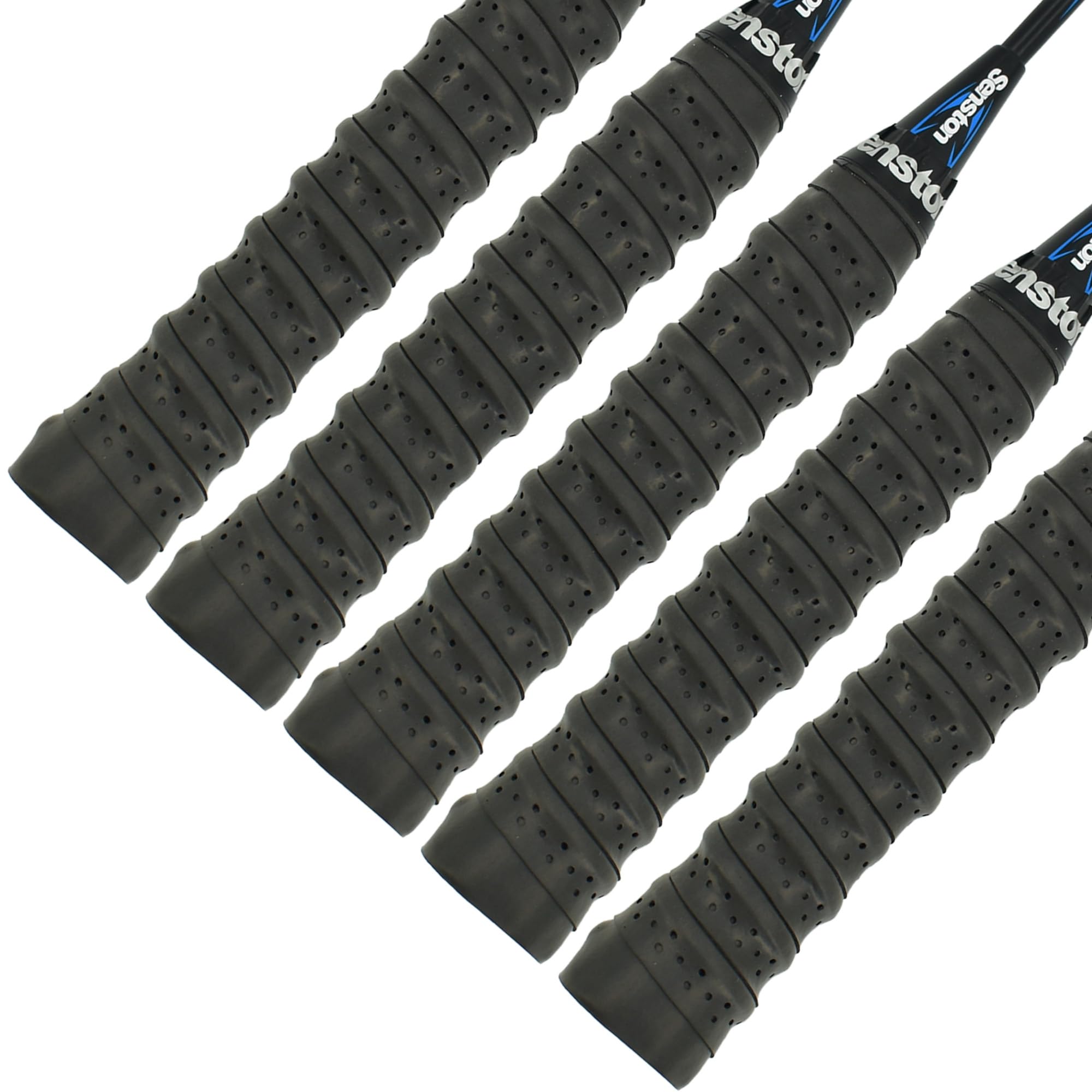 Senston New Racket Grip Anti Slip Perforated Super Absorbent Tennis Overgrip Badminton Overgrip Pickleball Overgrip 5 Pack Black