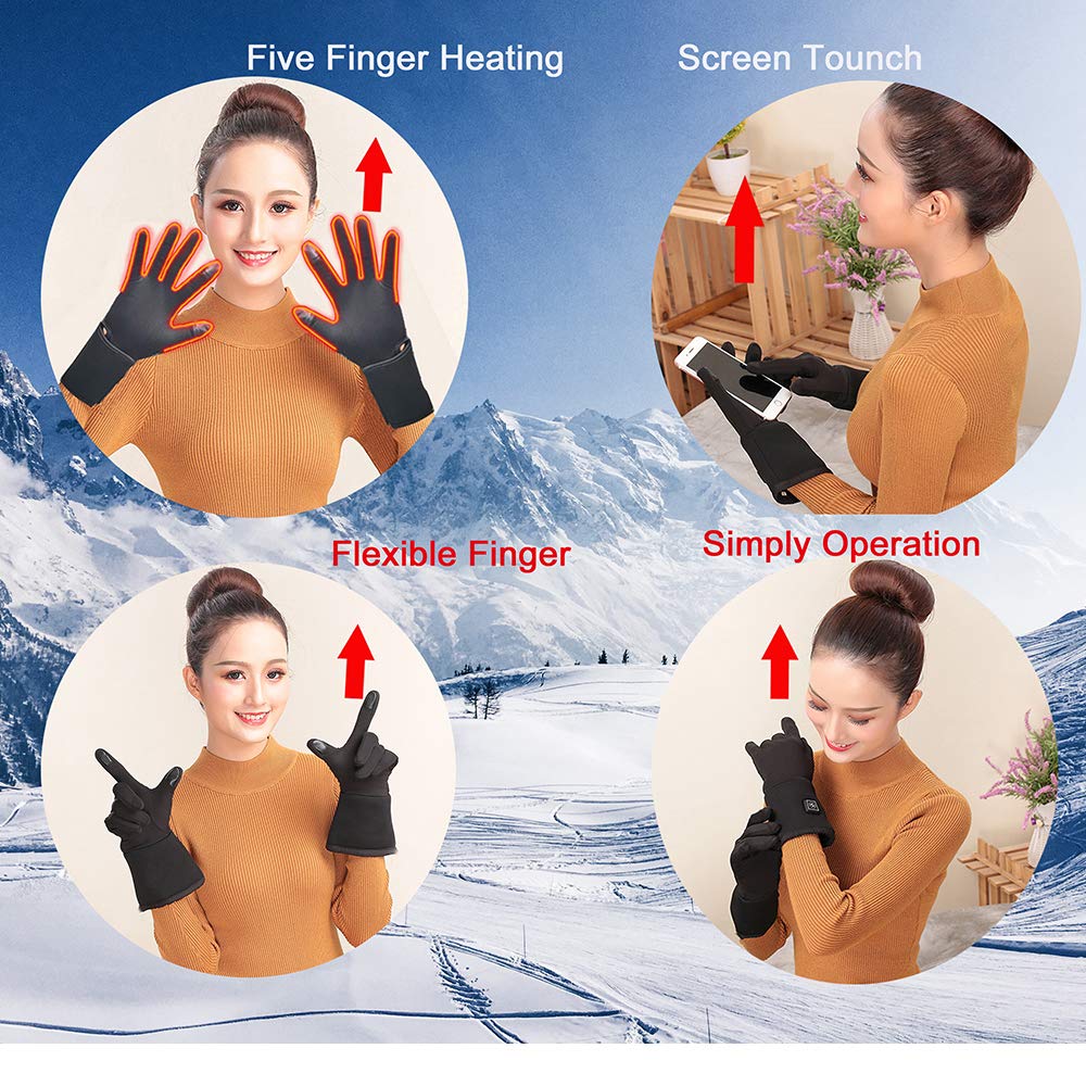 Lpcrilly Rechargeable Heated Gloves For Men And Women, Heated Gloves For Arthritis Hands,Ultrathin Hand Warmer Gloves Screen Tou