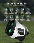 Cammoo Golf Hunting Rangefinder With Slope, 1100Y Range Finder Golfing With 5 Mode, 6X Magnification, Usb Charging, Clear&Accura
