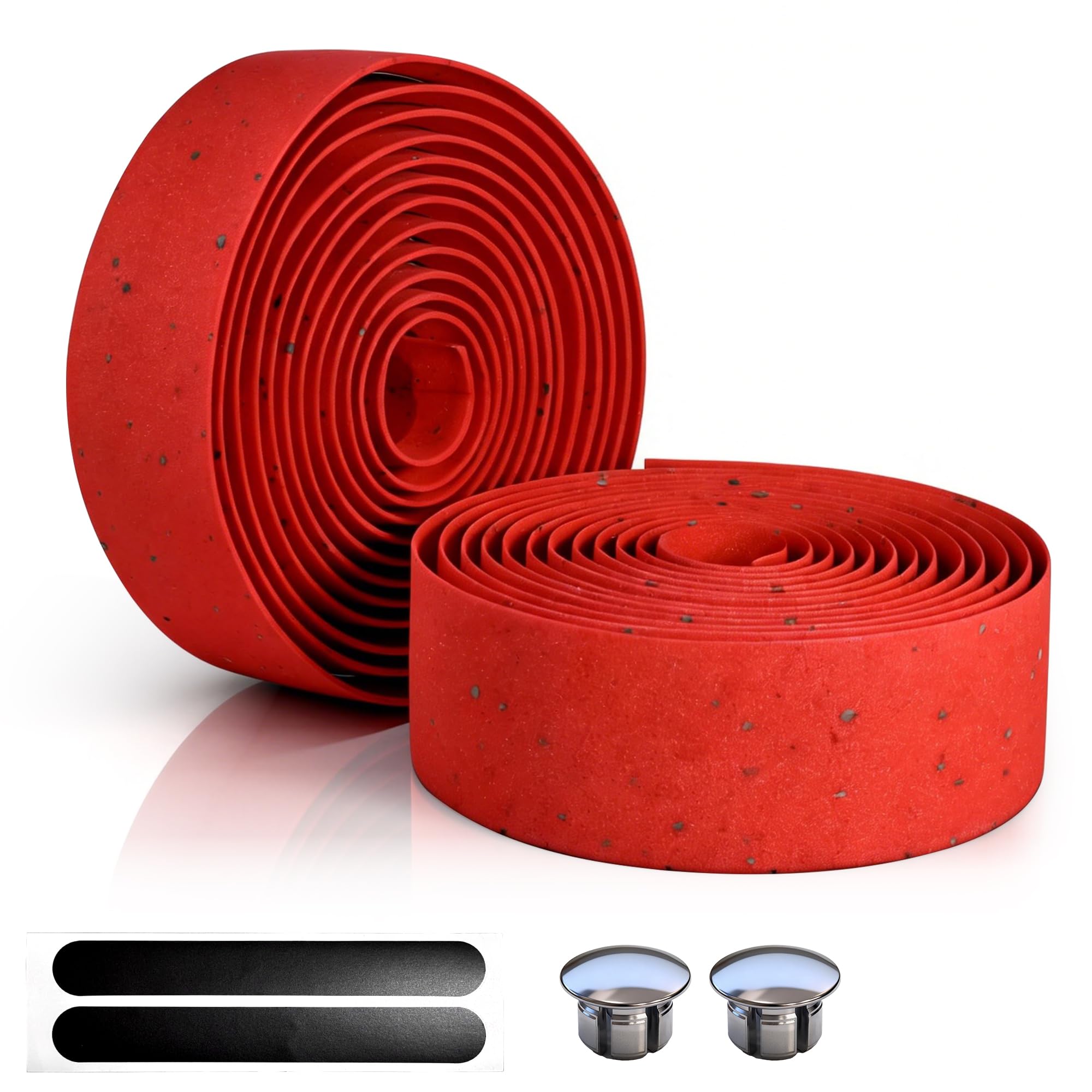 CLUTUTJL EVA Bike Handlebar Tapes, Red EVA Bicycle Handlebar Tape with High Stain Resistance Surface, Shock Absorbing Bike Grip 