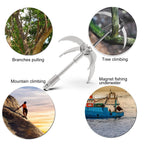 Ant Mag Grappling Hook Stainless Steel Claw Carabiner For Camping Hiking Tree Grabbing And Water Lifting Salvage