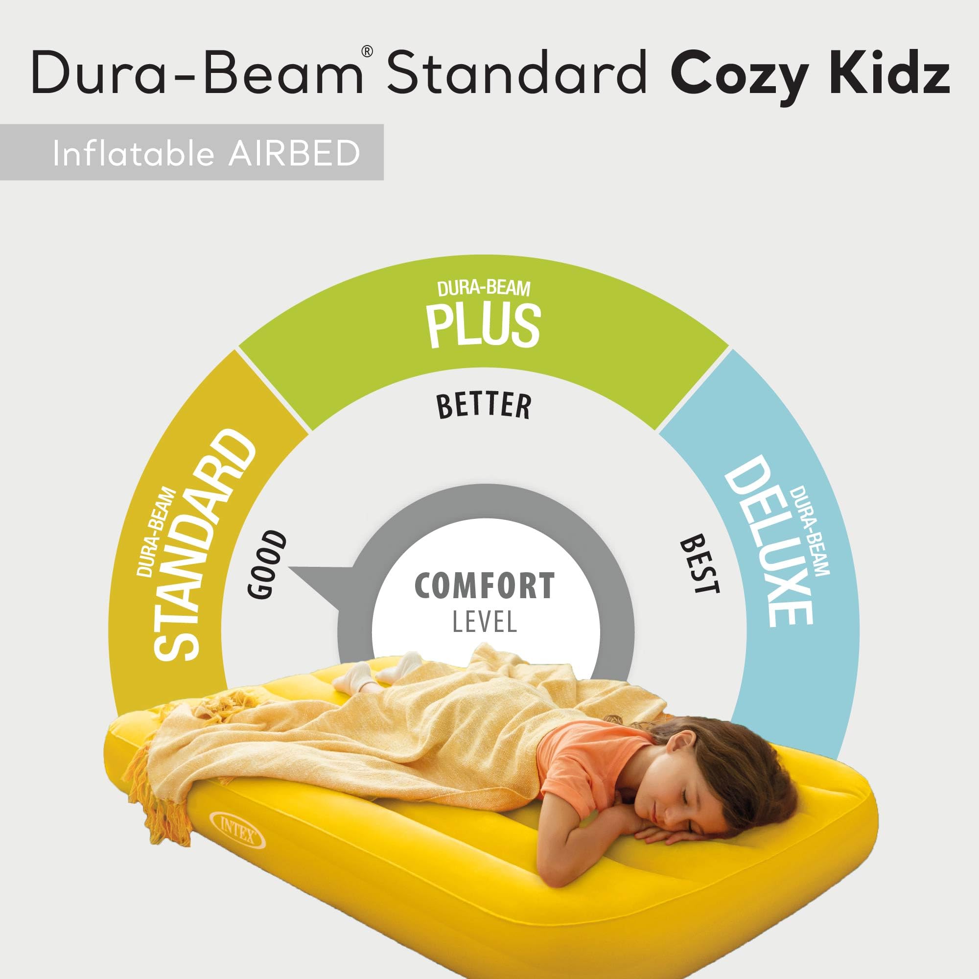 Intex 66803Ep Cozy Kidz Inflatable Airbed : Fiber-Tech - Velvety Soft Surface - Carry Bag Included - Color May Vary - 34.5'' X 6