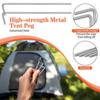 20 Pack Tent Pegs, 7 Metal Tent Stakes Pegs With Hook, Tent Garden Stakes For Camping, Canopy, Outdoor Decoration