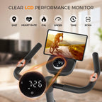 Bsj Bestgym Exercise Bike, Brake Pad Stationary Bike With App, Low Noise Indoor Cycling Bike With 330Lbs Weight Capacity, Adjust