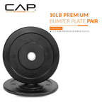 Cap Barbell Better Olympic Bumper Plate Set, Black, 10 Lb Pair