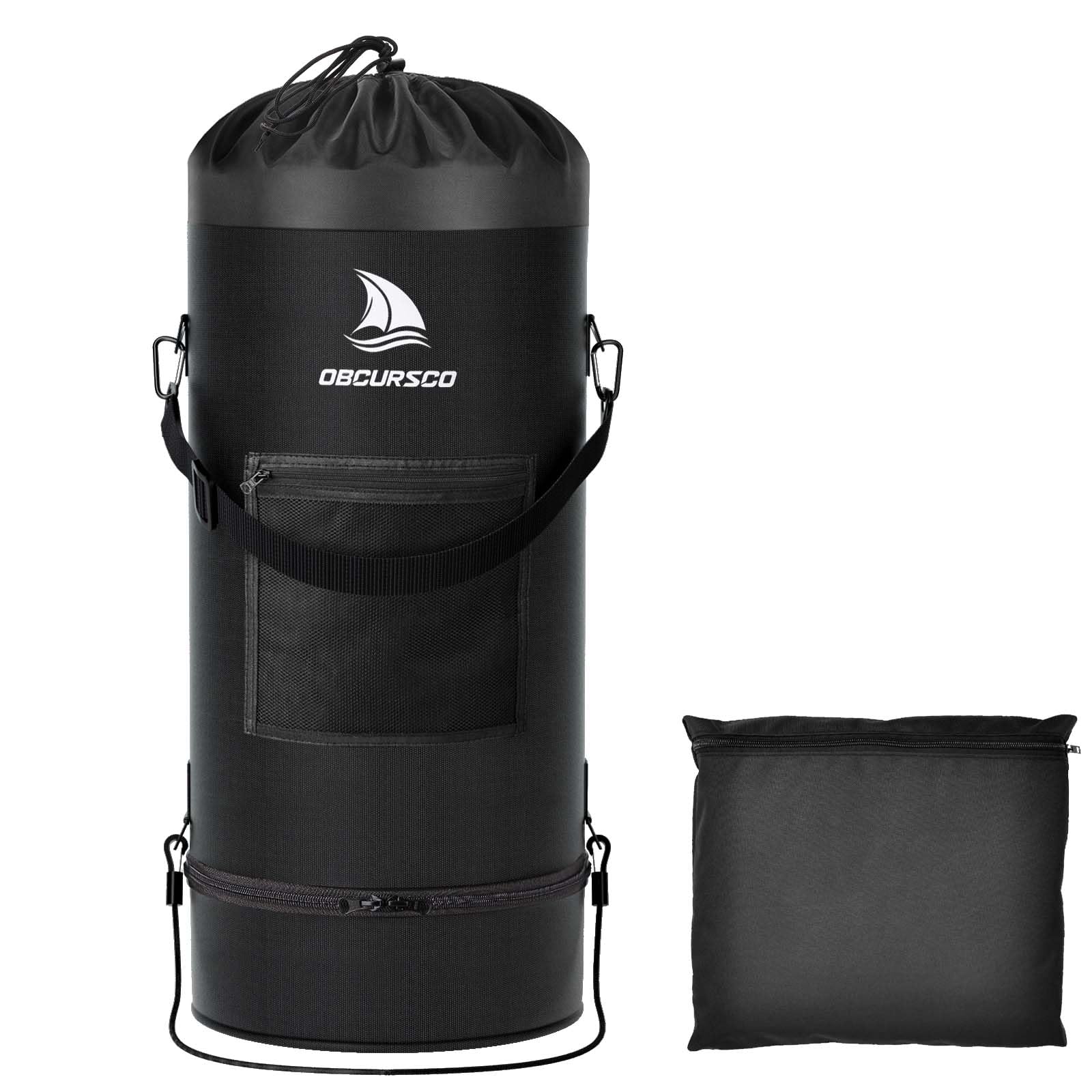 Obcursco Boat Trash Can,100% Leakproof 900D Portable Garbage Bag Pontoon Fishing Boat Accessories Marine RV or Camping 9-12 Gall