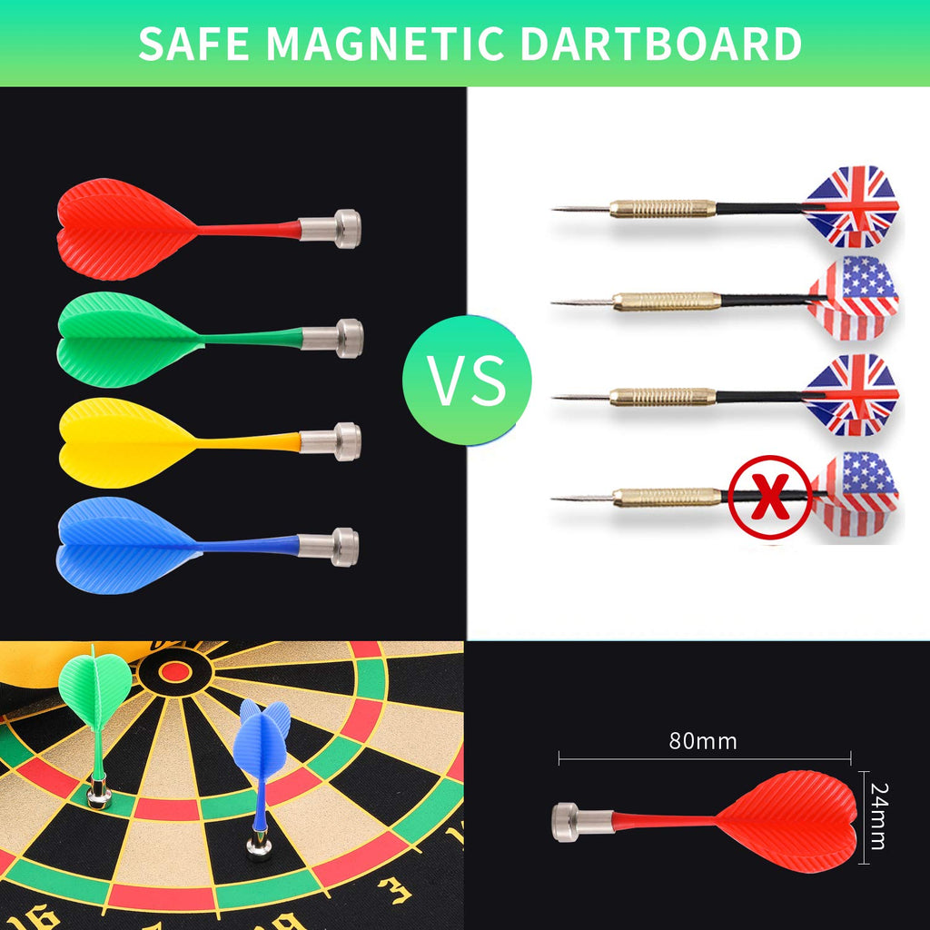 Cx L Sum Magnetic Dart Board, Indoor Outdoor Dart Games For Kids With 12Pcs Magnetic Darts, Safety Toy Games, Rollup Double Side