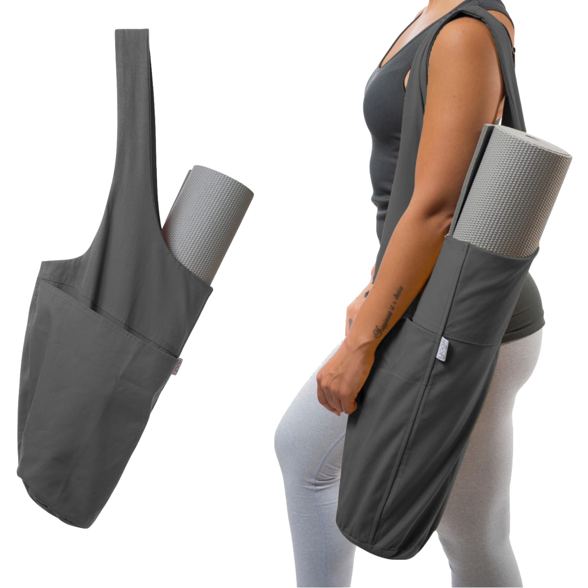 Yogiii Yoga Mat Bag  The Original Yogiiitote Yoga Bag  Sling Mat Tote W/Large Side Pocket & Zipper Pocket  Yoga Mat Carrier Fits