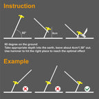 Abccanopy 15 Inch Tent Stakes 10 Pcs Non-Rust Metal Ground Anchors, Heavy Duty Spikes With 4 Ropes For Outdoor Camping, Yellow