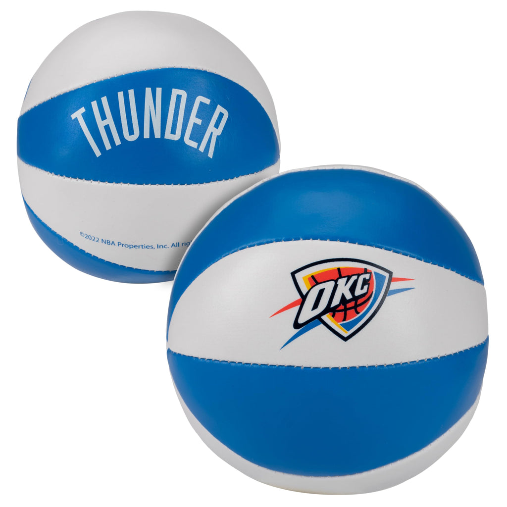 Franklin Sports Nba Oklahoma City Thunder Toy Basketballs - 2 Pack Of Kids Soft Mini Basketballs For Over The Door + Indoor Hoop