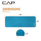 Cap High Density Exercise Mat With Strap, 68''X24'' 12Mm - Teal