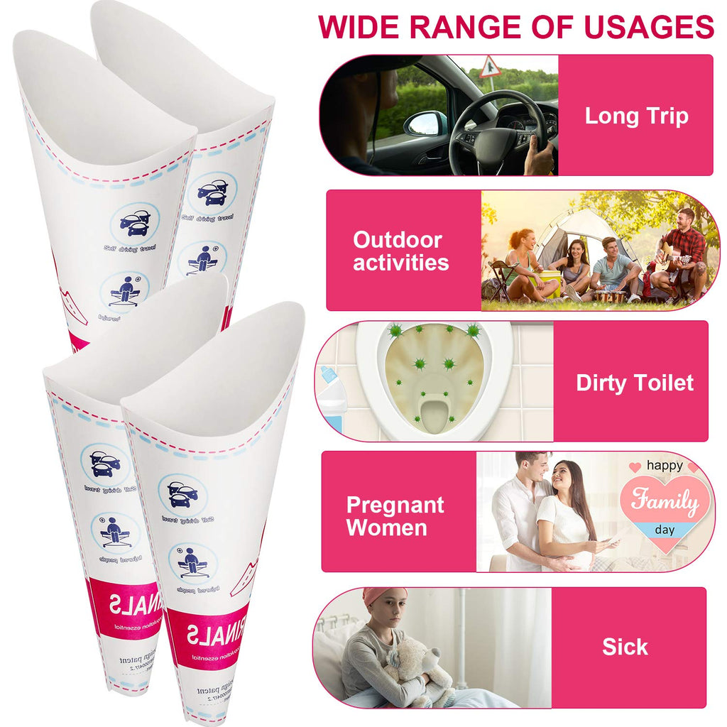 Disposable Female Urination Device Portable Lightweight Women Urinal Funnel Outside Standing Pee Cup Waterproof Paper Standing U