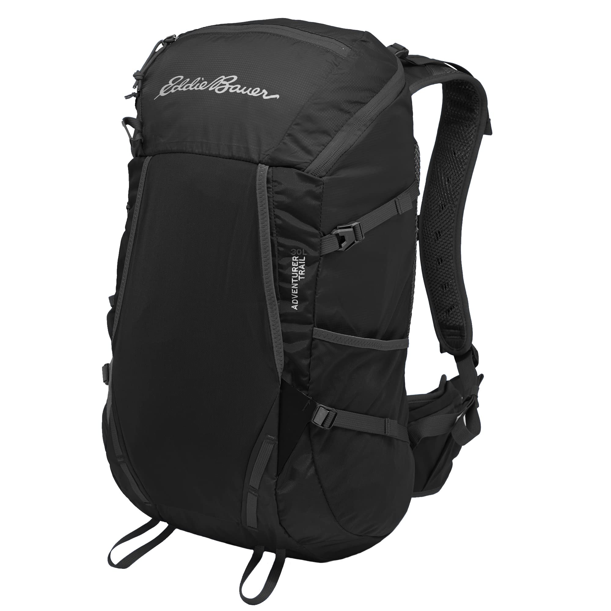 Eddie Bauer Adventurer Trail Backpack with Organization Compartments and Hydration/Laptop Compatible Sleeve, Black, 30L