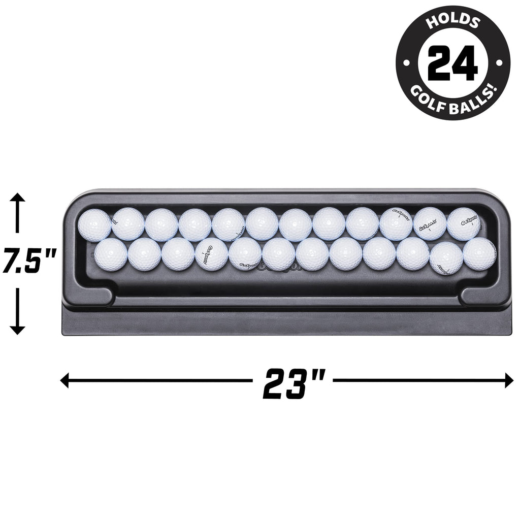 Gosports All-Weather Golf Ball Tray - 24 Ball Capacity - Compatible With All Hitting Mats - Black Or Green