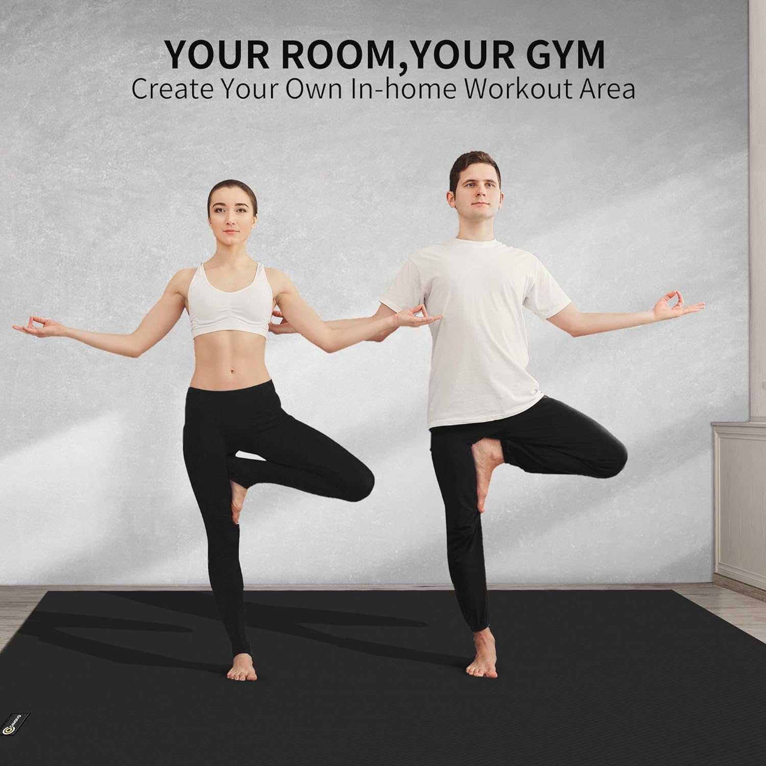 Cambivo Large Yoga Mat, Extra Thick Workout Mats For Home Gym, 6'X 4'X 8 Mm Non Slip Wide Exercise Mat For Pilates, Stretching O