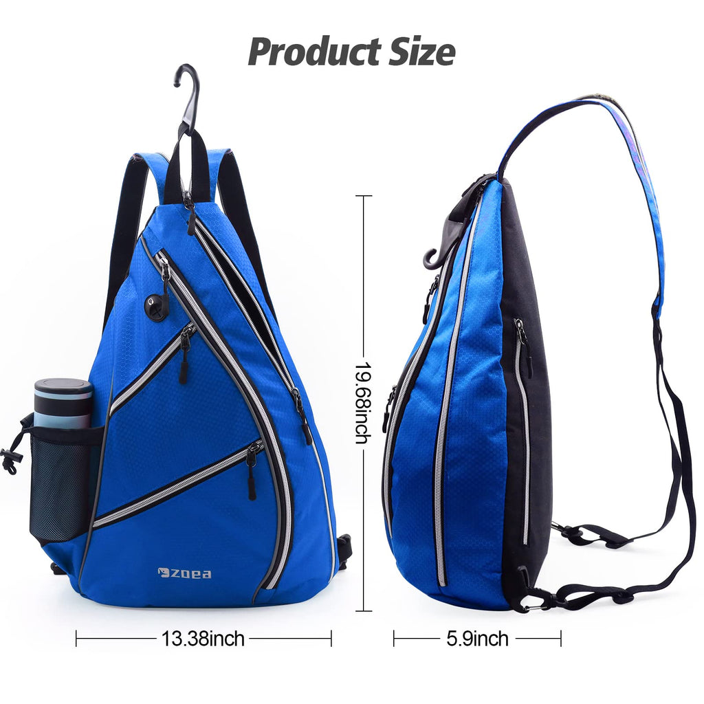 Zoea Pickleball Bag, Sport Pickleball Sling Bag For Women Man, Adjustable Pickleball Backpack With Water Bottle Holder, Fits 4 P
