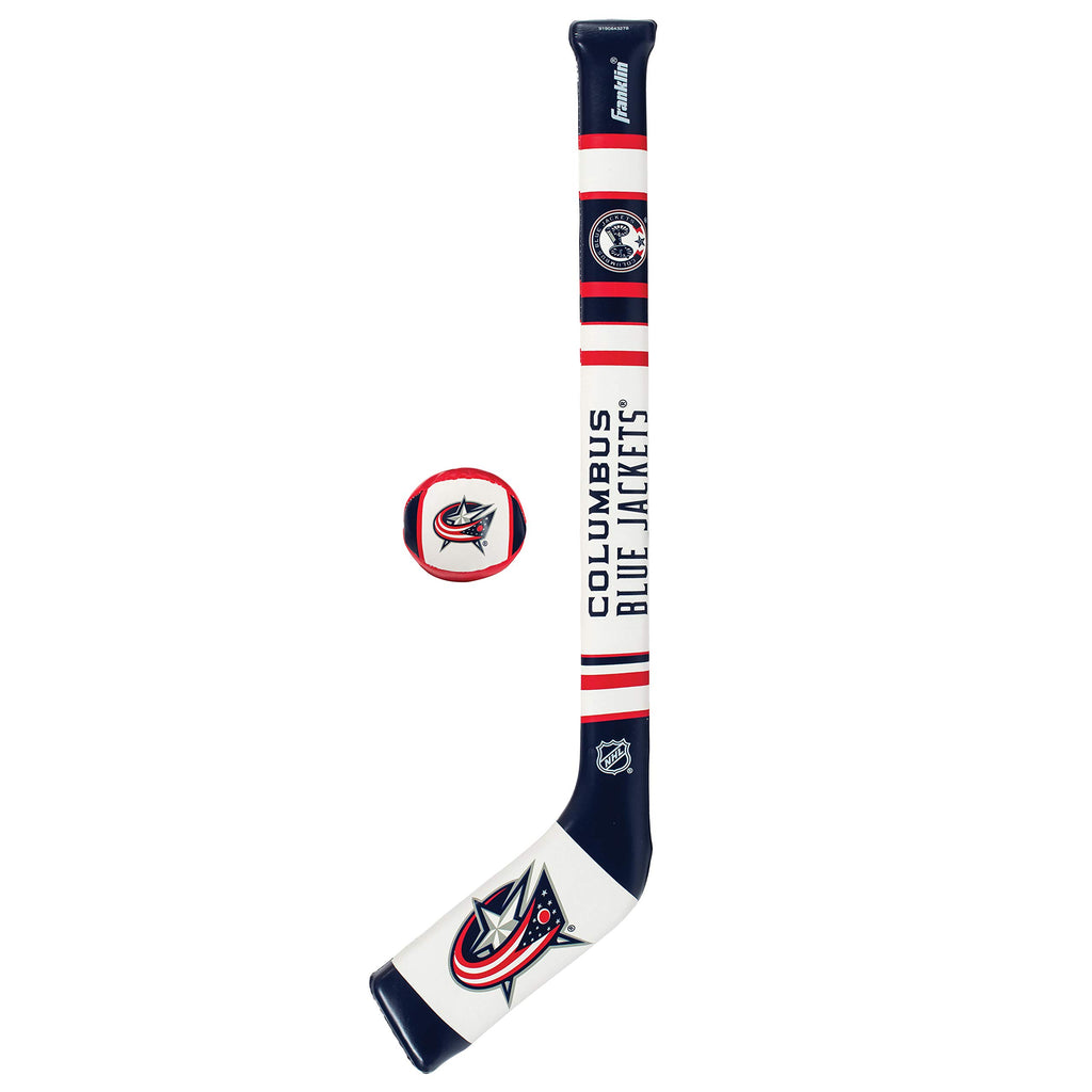 Franklin Sports Columbus Blue Jackets Nhl Mini Soft Hockey Stick Set - Nhl Team Soft Foam Mini Hockey Stick And Ball Set - Great
