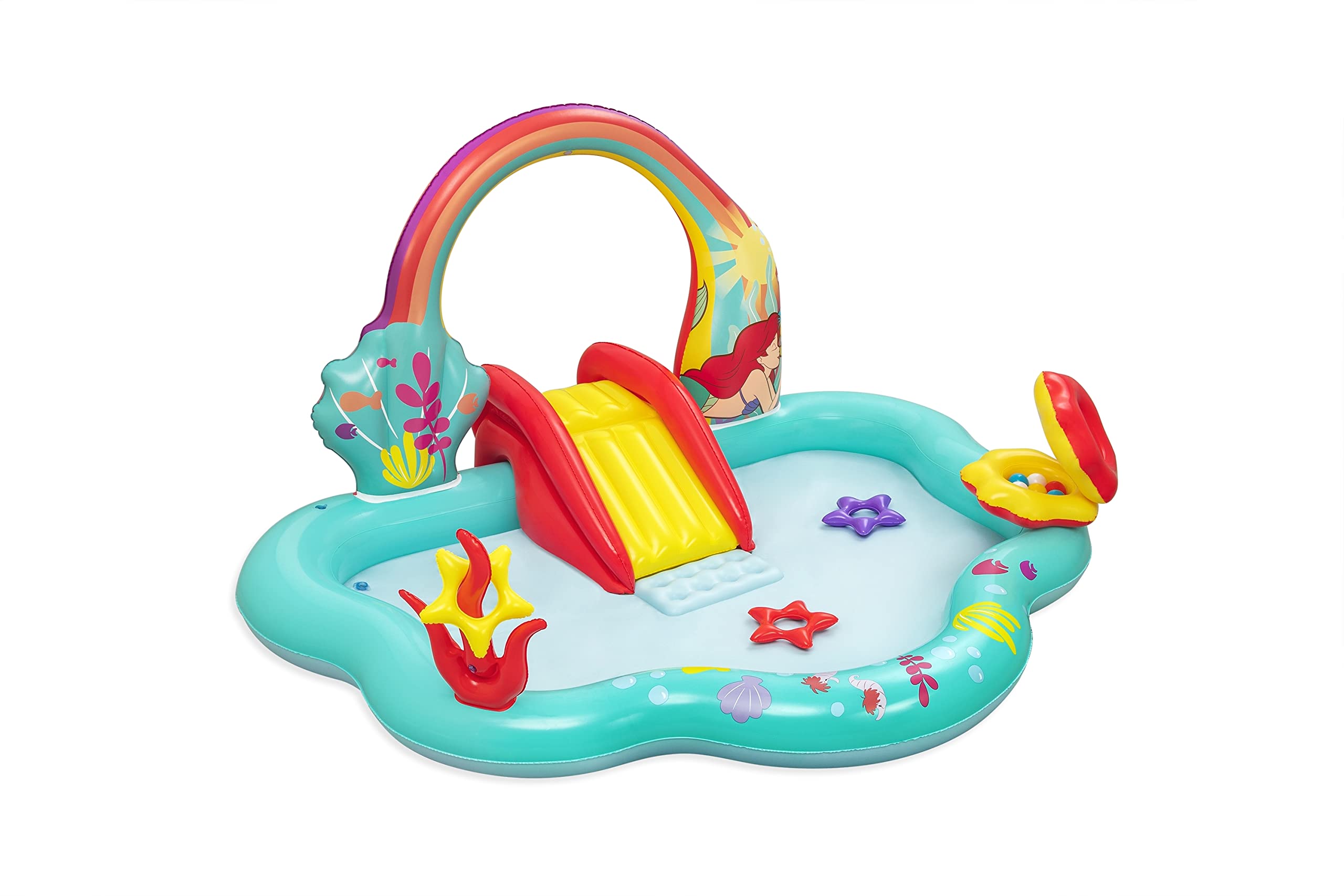 Disney Little Mermaid Inflatable Kids Water Play Center | Outdoor Summer Pool Toy for Children Ages 2+