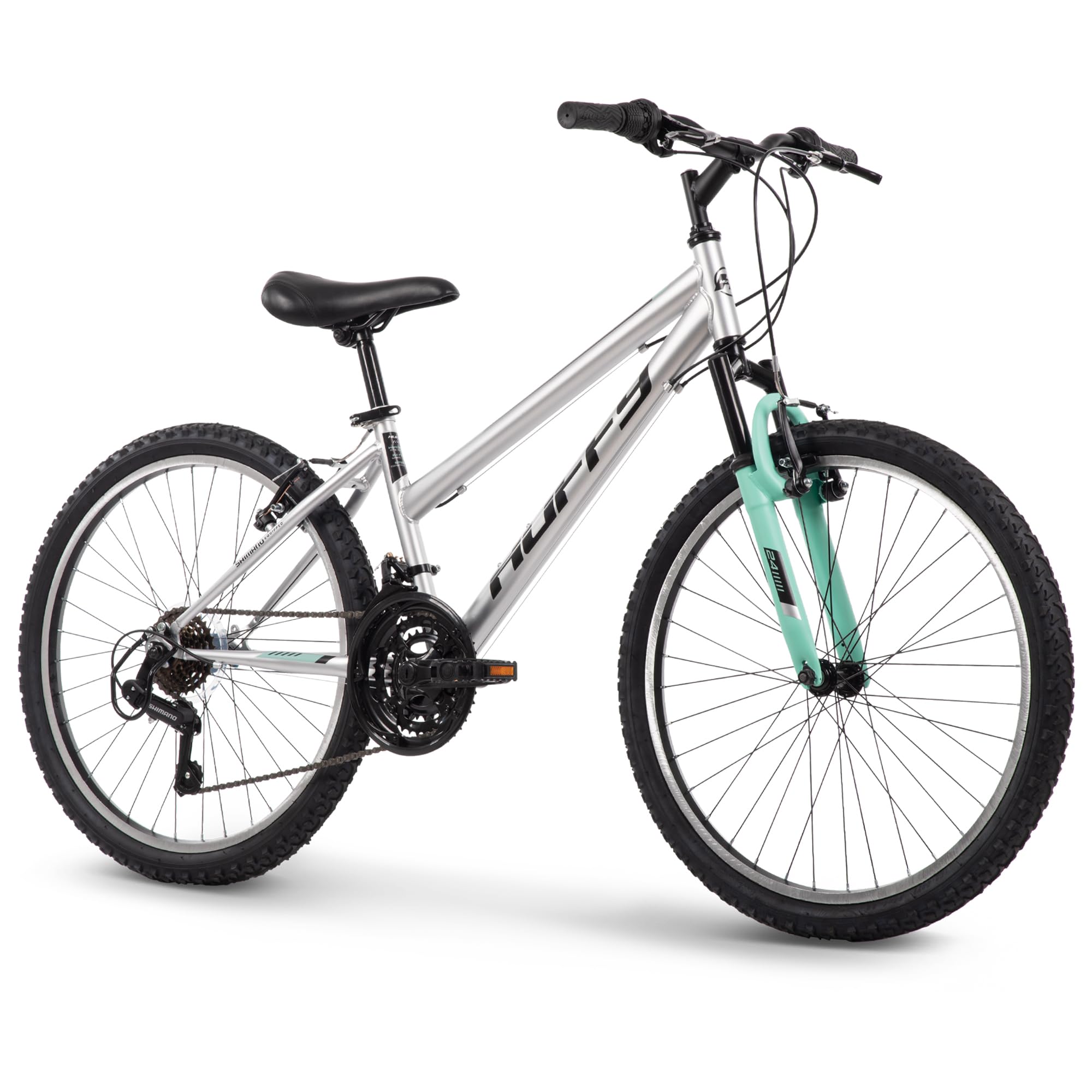 Huffy Stone Mountain 21-Speed Hardtail Ladies Mountain Bike, 24-Inch, Silver