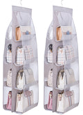 Zibuyu 2 Pack Handbag Organizer With 8 Clear Pvc Pockets, Space Saving