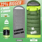 Dlingear 0 Degree Wearable Sleeping Bag For Adults And Kids, Xl Winter Temp Range (32F-59F) 4.3 Lbs Cold Weather Waterproof Slee