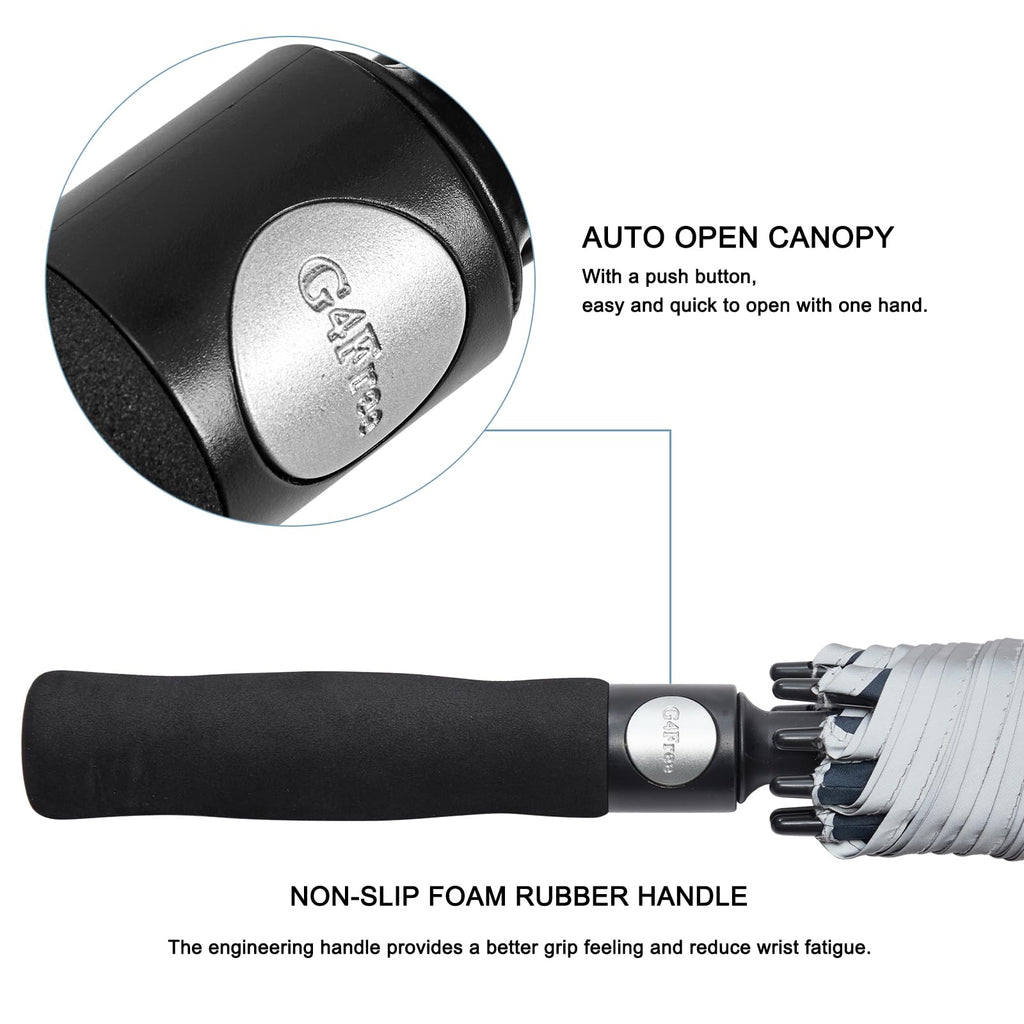 G4Free 47/54/62/68 Inch Automatic Open Golf Umbrella Oversize Extra Large Double Canopy Vented Windproof Waterproof Stick Umbrel