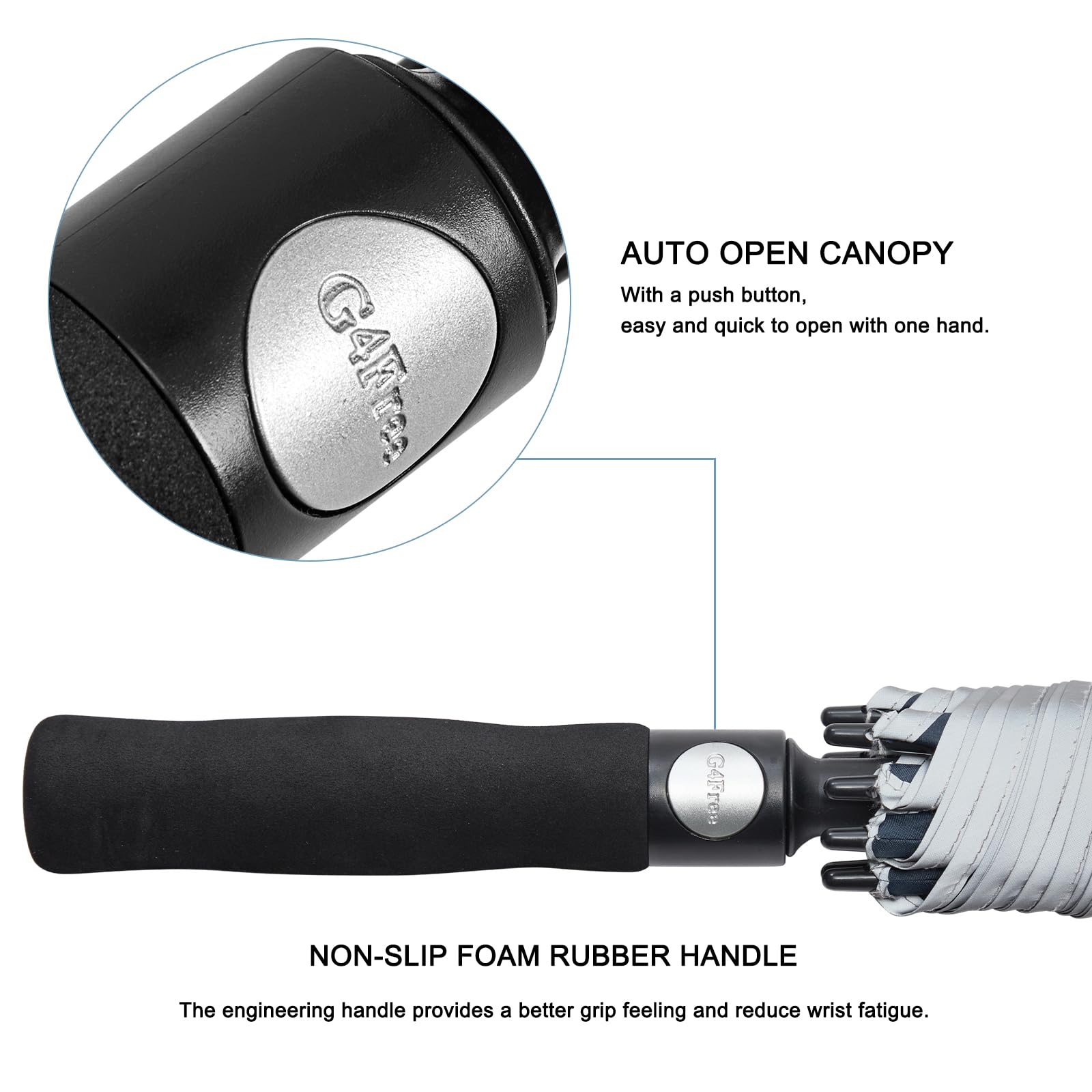 G4Free 47/54/62/68 Inch Automatic Open Golf Umbrella Oversize Extra Large Double Canopy Vented Windproof Waterproof Stick Umbrel