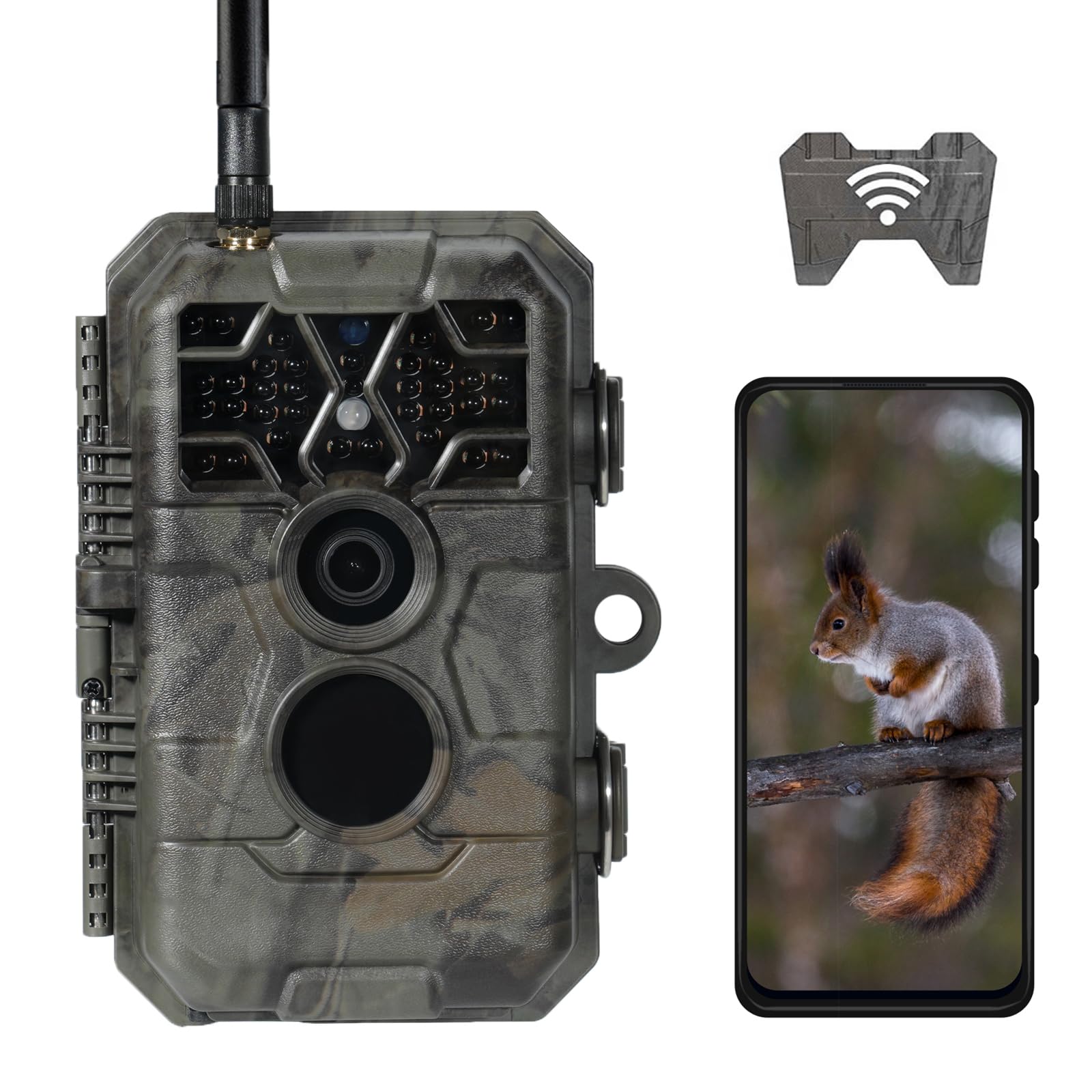 Meidase Trail Camera P80 Pro, WiFi Bluetooth, Super-Low-Light Sensitivity, 120 View Angle, 48MP 1296p Game Camera, No Glow Night