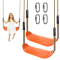 BeneLabel 2 Packs Orange Swing Seat with Adjustable Length Rope 50 to 80 inch Swing Set Seats 220LB Capacity Heavy Duty Swingset