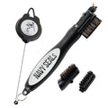 Frogger BrushPro Golf Club Cleaner with Ergonomic Grip, 2.5 ft. Retractable Cord, Navy Seals- Sturdy Golf Club Brush and Groove 