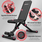 Joroto Md35 Adjustable Weight Bench 8X4X3X2 Positions- 700 Pounds Load Foldable Strength Training Benches For Full Body Workout