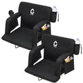 Stadium Seats with Back Support and Padded Cushion - Extra Wide 24.5 Bleacher Chair with Anti-Slip Mat - Reclining Stadium Footb