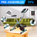 Portable Exercise Bike, Lightweight Stationary Bikes for Home Workout, Foldable Indoor Cycling Bike for Seniors, 260LB Capacity,