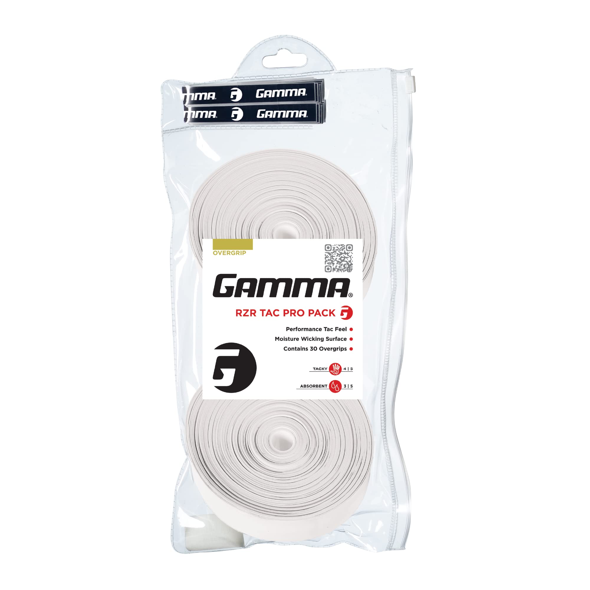 Gamma Agso310 Supreme Overgrip 30/Pk (Two 15-Pack )White