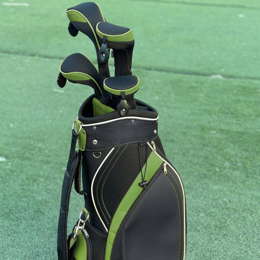 Andux 2 Pack Long Neck Golf Hybrid Club Head Covers Dial No. Tag Ctmt-01 Black/Green