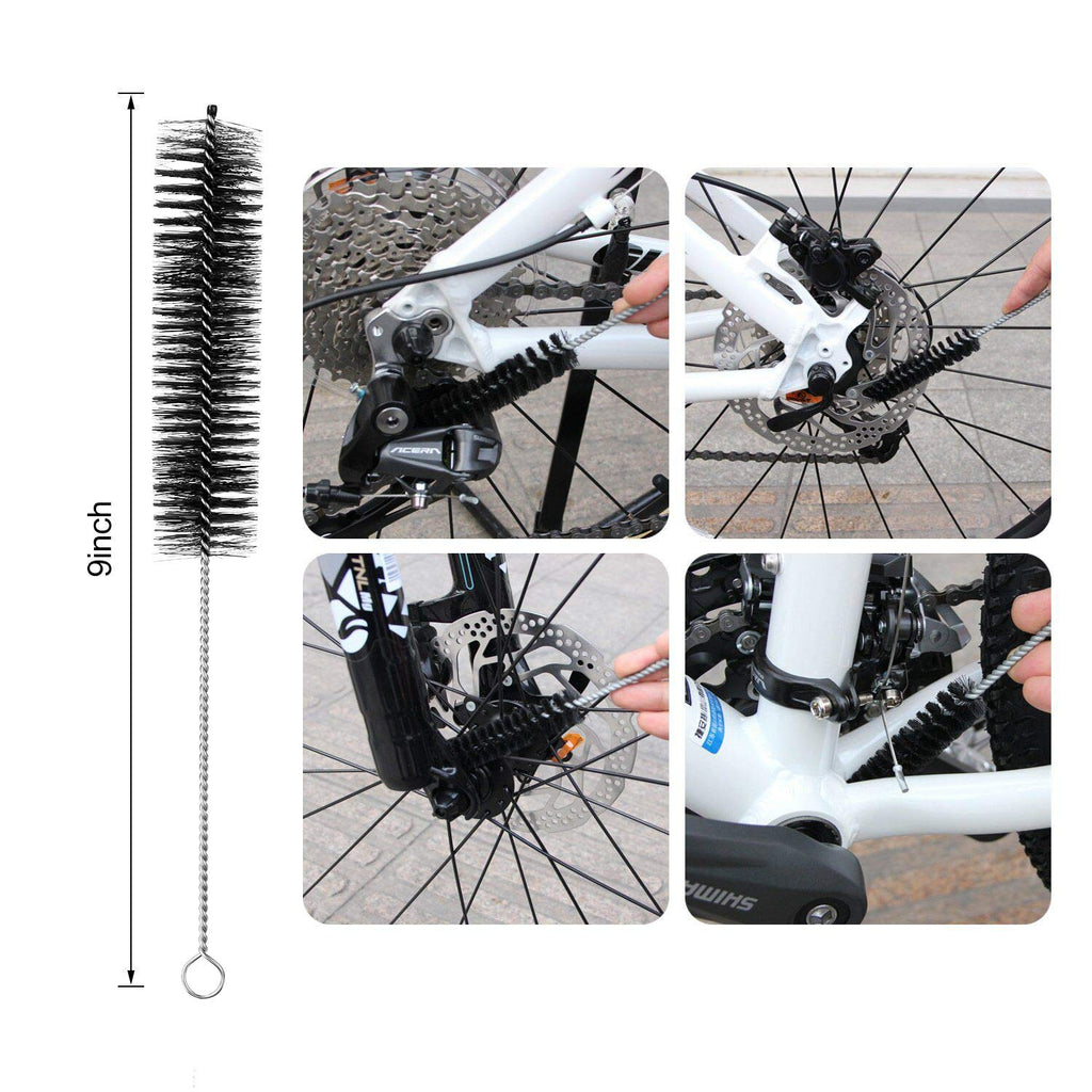Qkurt 9Pcs Bike Cleaning Tool Set, Bicycle Clean Brush Kit For Bike Tire Chain Sprocket Corner Fit For Motorcycle Bikes