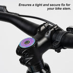 Harfington 1 1/4 Od Bicycle Headset Stem Top Cap Aluminum Alloy Cycling Headset Cover Stem With Rainbow Color M6 Bolt For Mounta