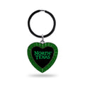 Rico Industries Ncaa North Texas Mean Green Ncaa Rhinestone Heart Colored Keychain, Green, 3-Inches In Length
