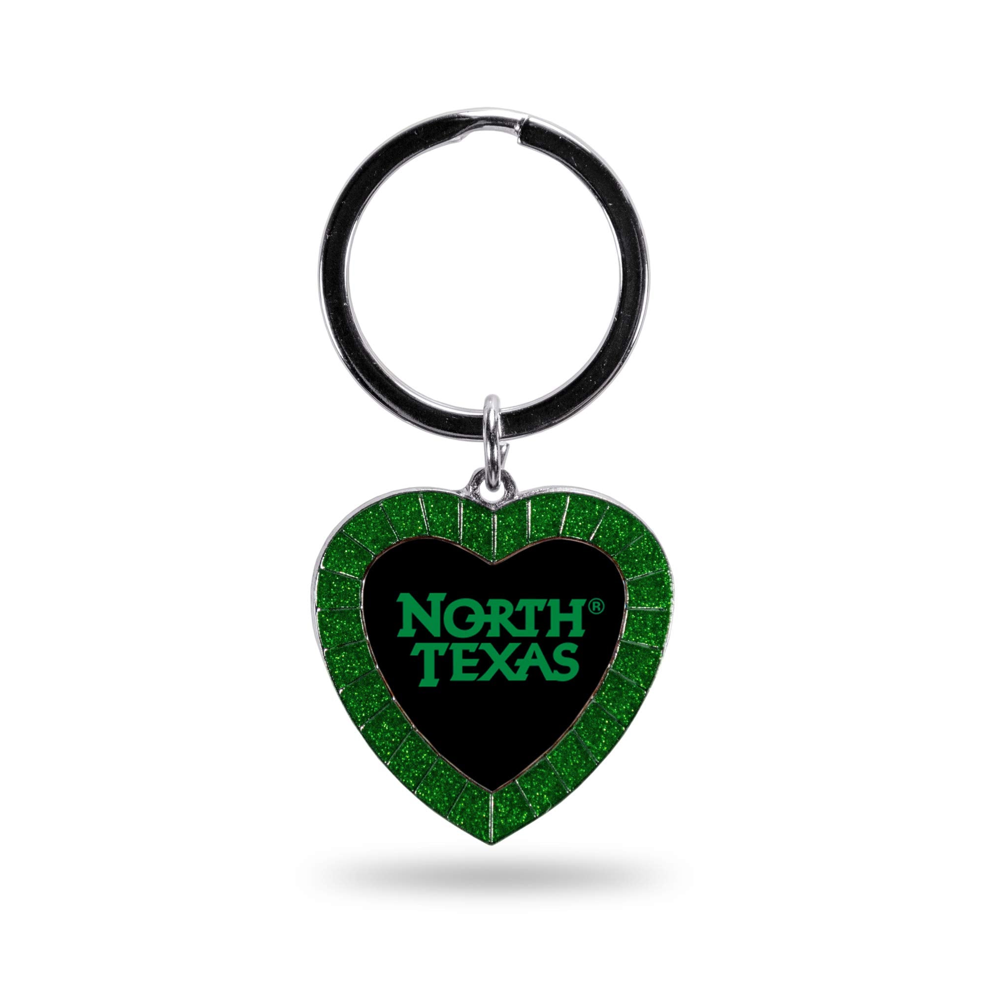 Rico Industries Ncaa North Texas Mean Green Ncaa Rhinestone Heart Colored Keychain, Green, 3-Inches In Length