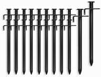 Cheardia 20 Pack Tent Stakes Heavy Duty, 10 Inch Outdoor Camping Pegs Stakes Black Metal Ground Stakes Spikes For Tent Tarp Cano