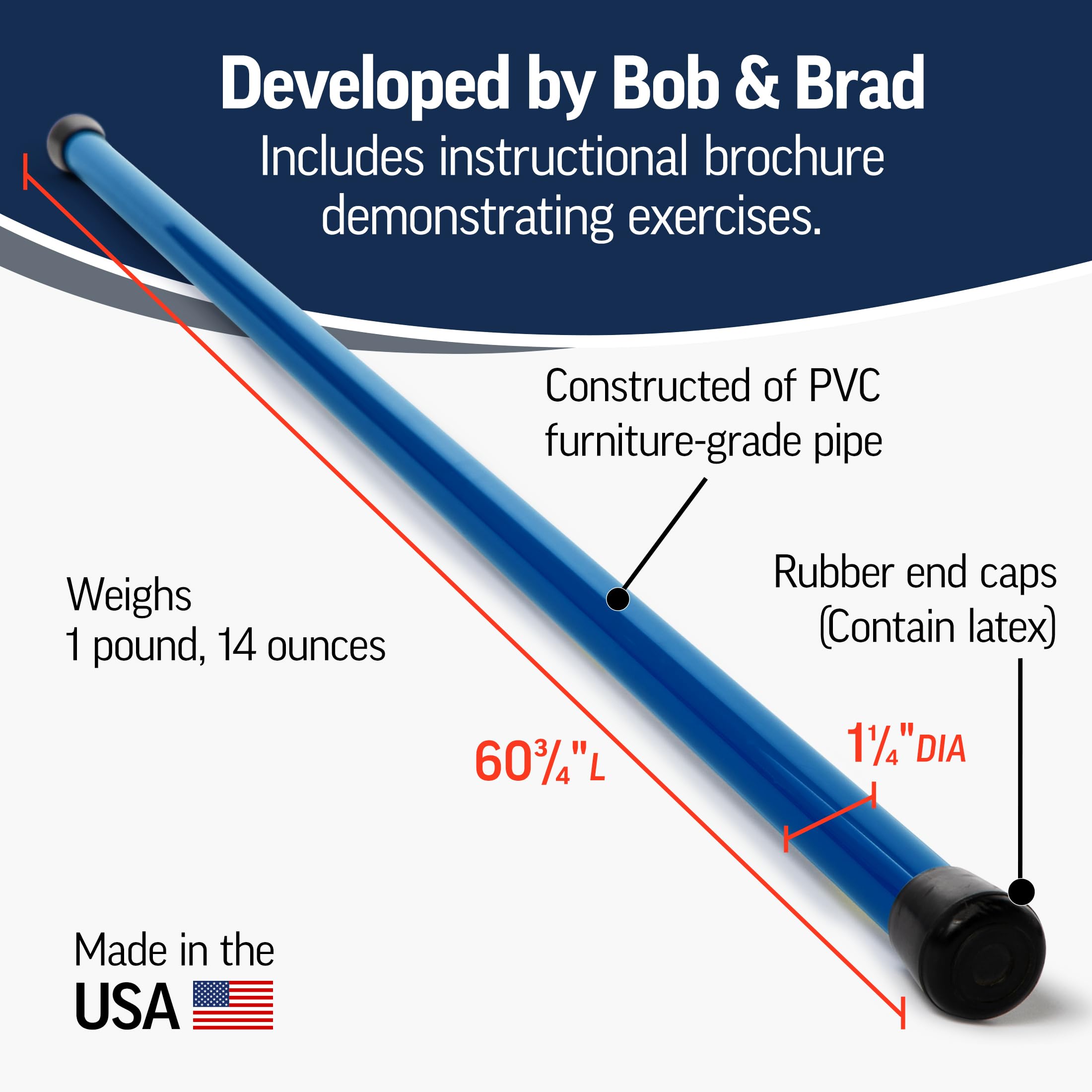 Booyah Stik By Bob And Brad - Exercise And Mobility Stick For Stretching, Walking, Mobility And Balance