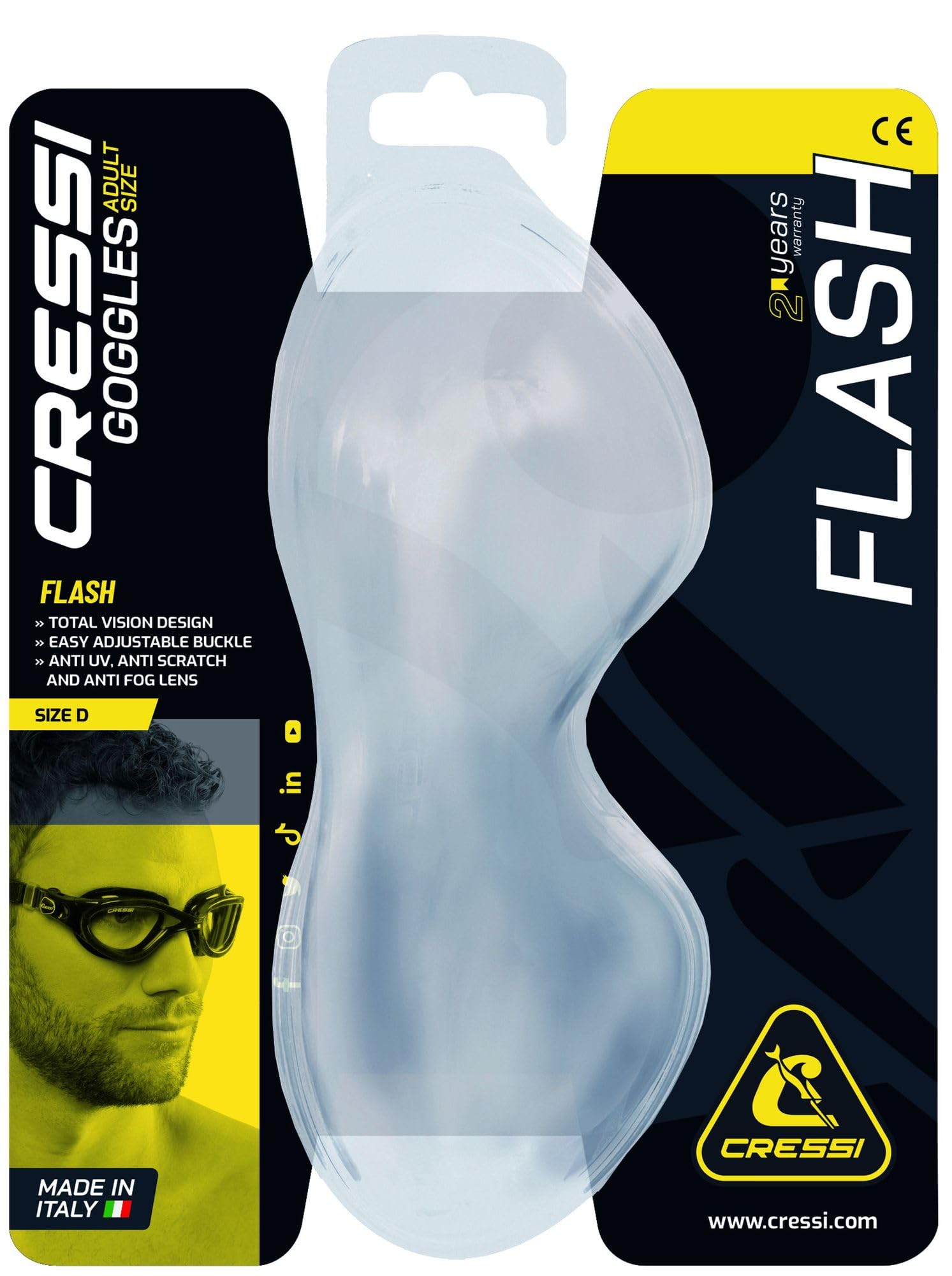 Cressi Flash, Blue/Blue, Clear Lens
