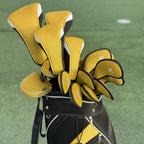 Andux Mesh Golf Hybrid Club Head Covers W/Dial No. Tags Pack Of 4 Yellow