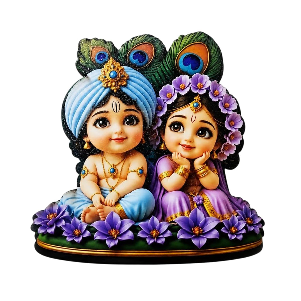 Radha Krishna Fridge Magnet, 3D Decorative Sticker