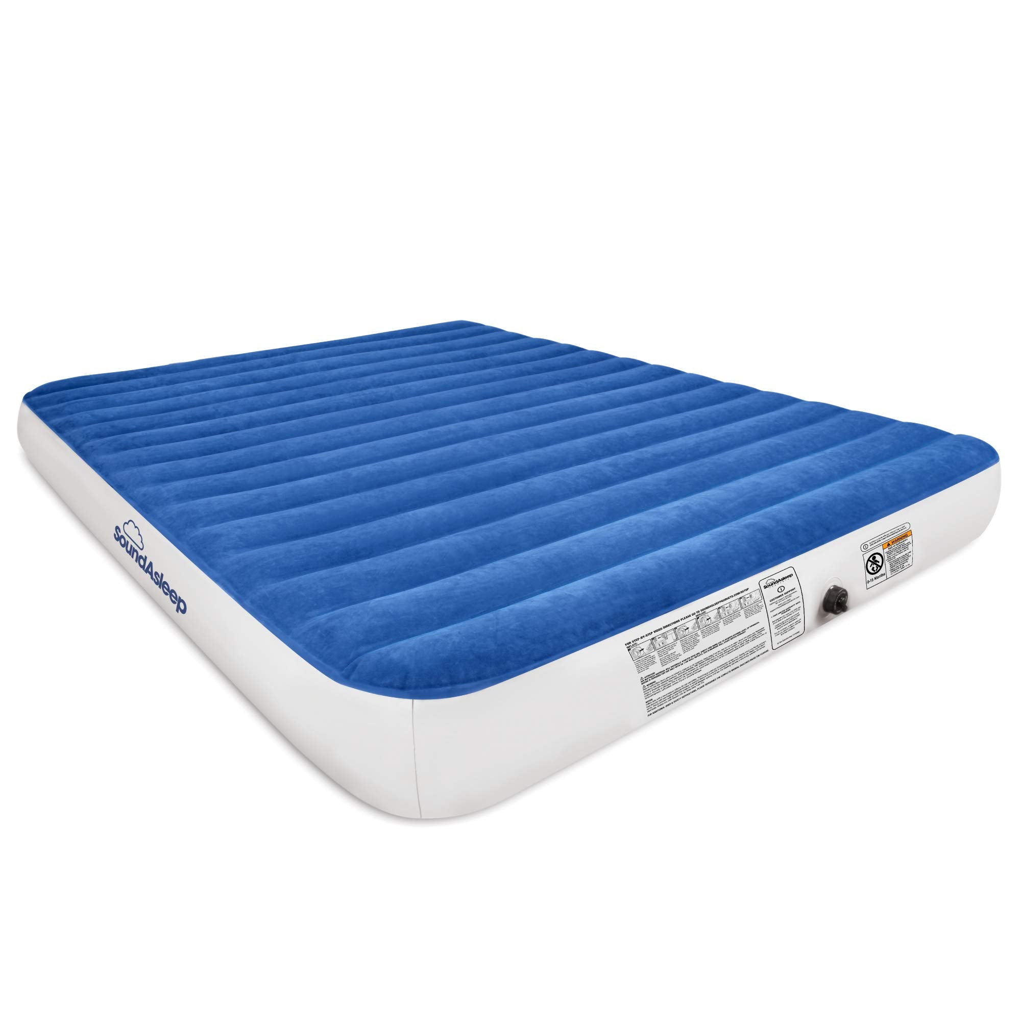 Soundasleep Camping Series Air Mattress With Eco-Friendly Pvc - Included Rechargeable Air Pump - Queen Size