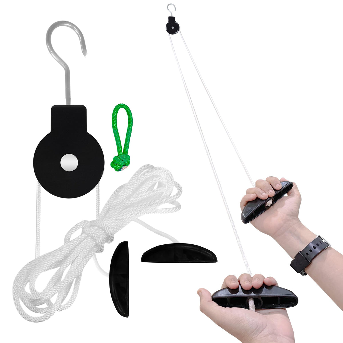 AARAM Overhead Hand Shoulder Pulley Equipment Kit w/Rope for Home Gym Exercise & Physical Therapy, for frozen shoulder and hand